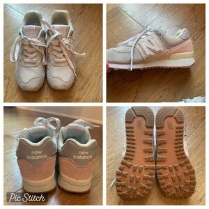 New Balance Kids' Cream and Tan Sneakers